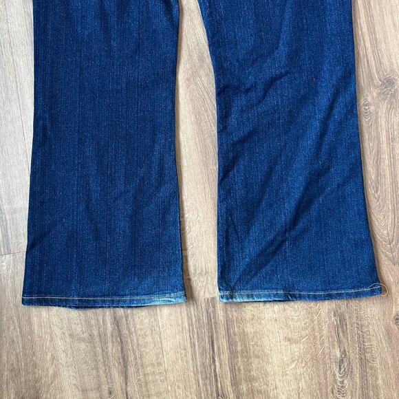 Crest Jeans Dark Wash Gold Embroidered Flap Pocket Jeans Sz 17/18 - Picture 11 of 13